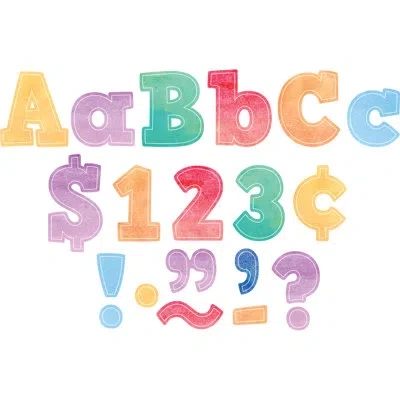 Teacher Created Resources Watercolor Bold Block 4" Letters Combo Pack In Multicolor