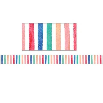 Teacher Created Resources Watercolor Stripes Border Trim In Green;pink;orange