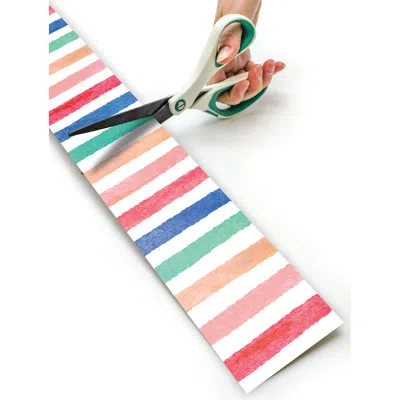 Teacher Created Resources Watercolor Stripes Straight Rolled Border Trim In Multicolor