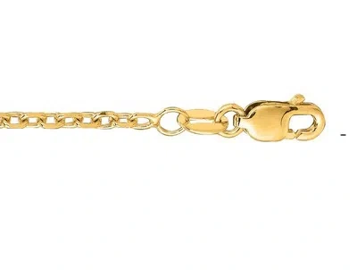 Pre-owned Teachers Jewelry 14k Yellow Gold 1.8mm Diamond Cut Cable Link 18" Chain Necklace