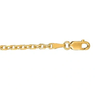 Pre-owned Teachers Jewelry 14k Yellow Gold 2.3mm Diamond Cut Cable Link 18" Chain Necklace