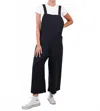 Teak Lennon Cropped Overall In Black In Black