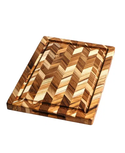 Teakhaus Herringbone Wood Large Cutting Board