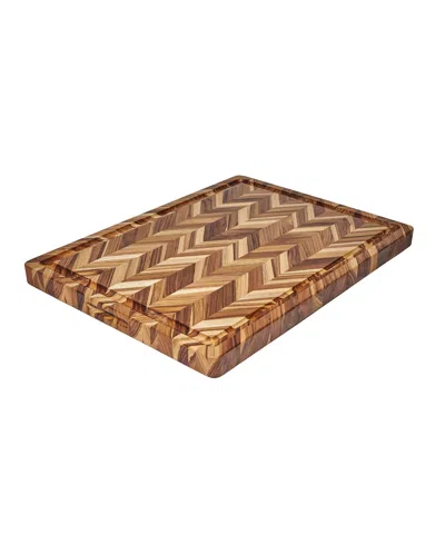 Teakhaus Teak Herringbone Xl Cutting Board, 24" X 18" In Brown