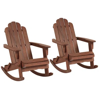 Teal Island Designs Chandler Dark Natural Adirondack Rocking Chairs Set Of 2