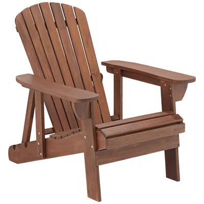 Teal Island Designs Fletcher Dark Wood Outdoor Reclining Adirondack Chair