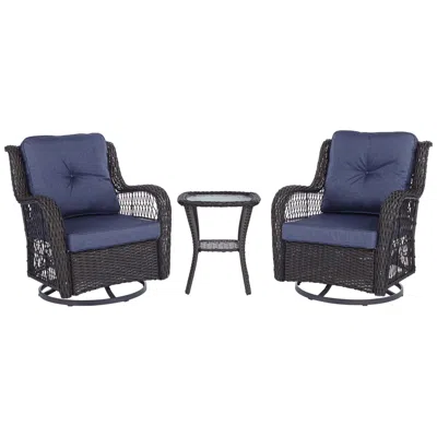Teal Island Designs Madden Blue 3-piece Outdoor Seating Set