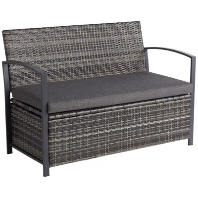 Teal Island Designs Wicker 47 1/2" Wide Bronze Outdoor Storage Bench
