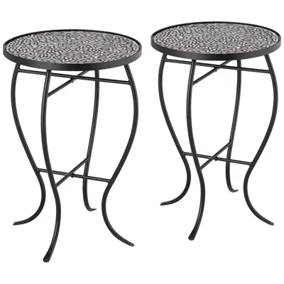 Teal Island Designs Zaltana Mosaic Outdoor Accent Tables Set Of 2