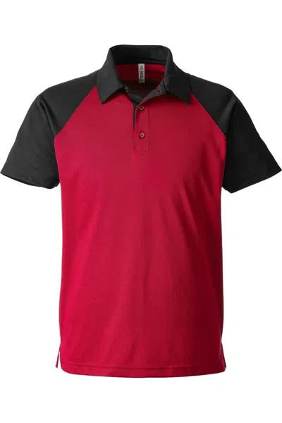Team 365 Command Snag-protection Colorblock Polo In Red