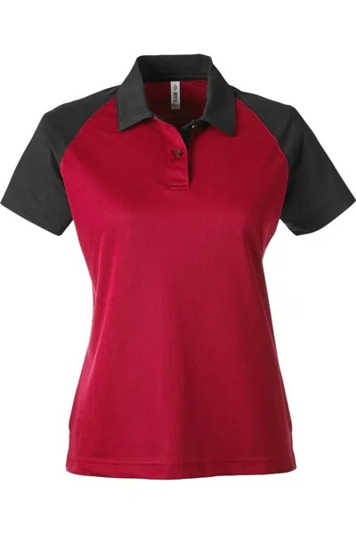 Team 365 Women's Command Snag-protection Colorblock Polo In Red