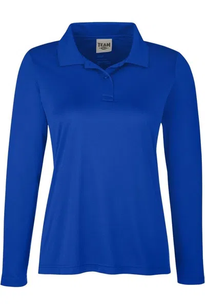 Team 365 Women's Zone Performance Long Sleeve Polo In Blue