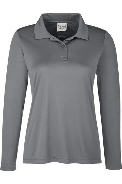 Team 365 Women's Zone Performance Long Sleeve Polo In Gray