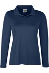 Team 365 Women's Zone Performance Long Sleeve Polo In Blue