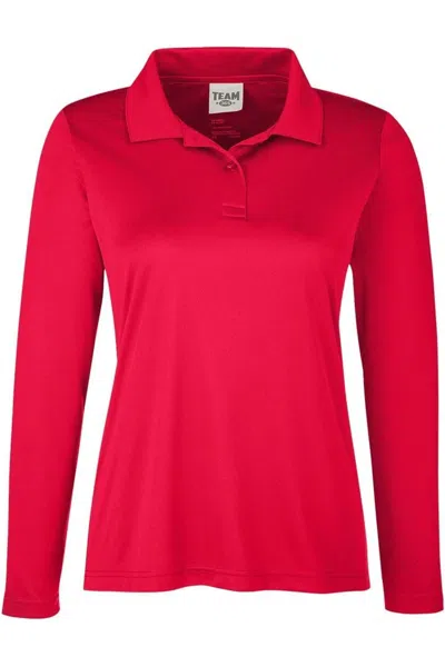 Team 365 Women's Zone Performance Long Sleeve Polo In Red