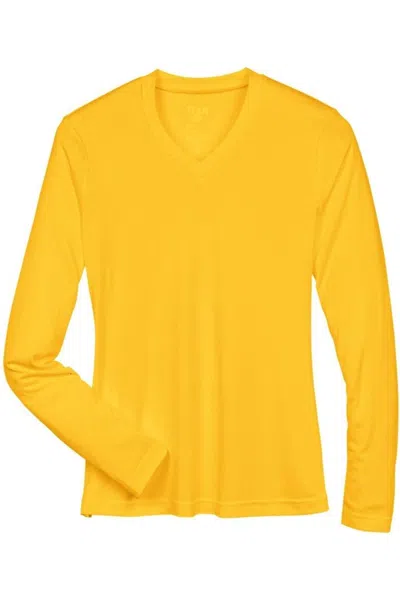 Team 365 Women's Zone Performance Long Sleeve T-shirt In Yellow