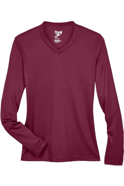Team 365 Women's Zone Performance Long Sleeve T-shirt In Burgundy