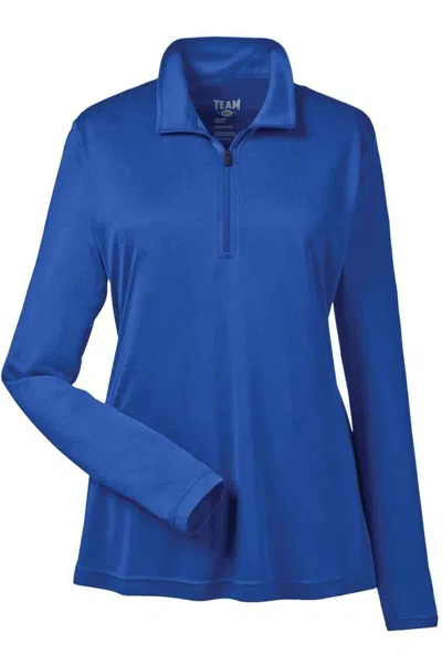Team 365 Women's Zone Performance Quarter-zip Pullover In Blue