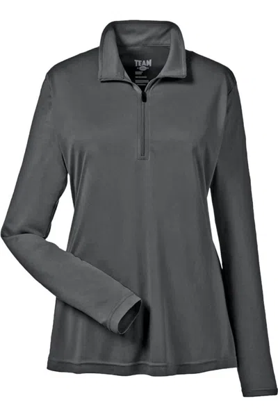Team 365 Women's Zone Performance Quarter-zip Pullover In Gray