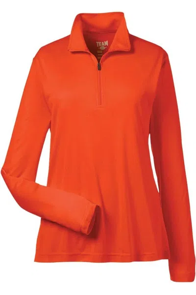 Team 365 Women's Zone Performance Quarter-zip Pullover In Orange