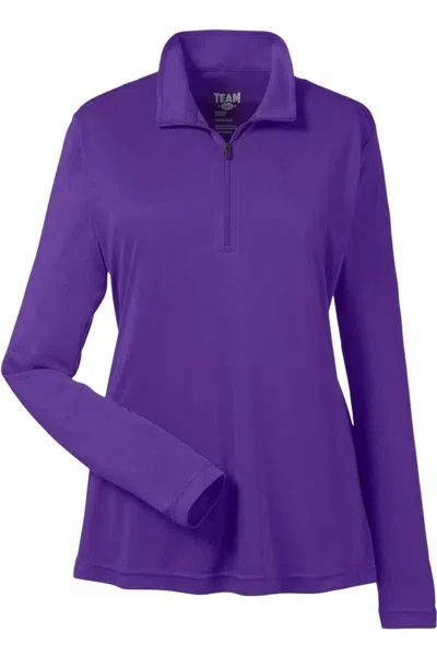 Team 365 Women's Zone Performance Quarter-zip Pullover In Purple