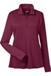 Team 365 Women's Zone Performance Quarter-zip Pullover In Burgundy