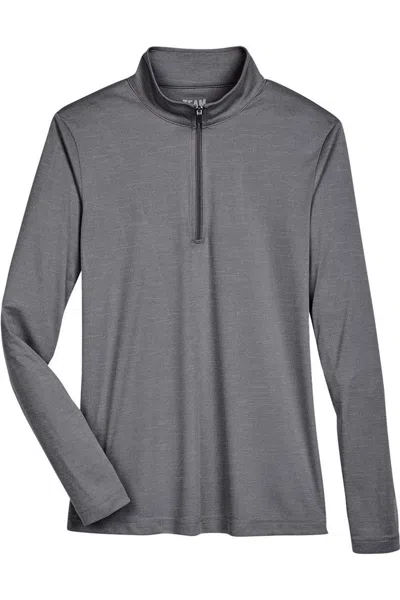 Team 365 Women's Zone Sonic Heather Performance Quarter-zip Pullover In Multi