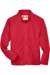Team 365 Youth Campus Microfleece Jacket In Red