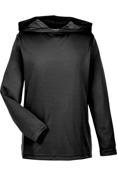 Team 365 Kids' Youth Zone Performance Hooded T-shirt In Gray