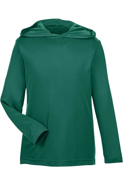 Team 365 Kids' Youth Zone Performance Hooded T-shirt In Green
