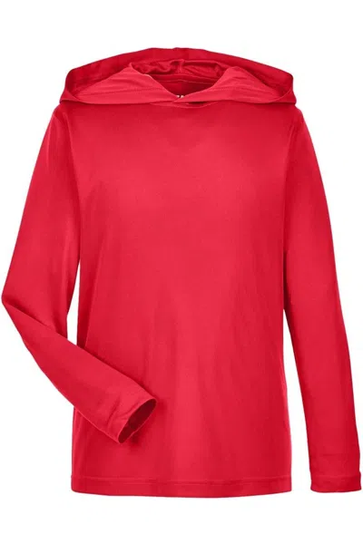 Team 365 Kids' Youth Zone Performance Hooded T-shirt In Pink