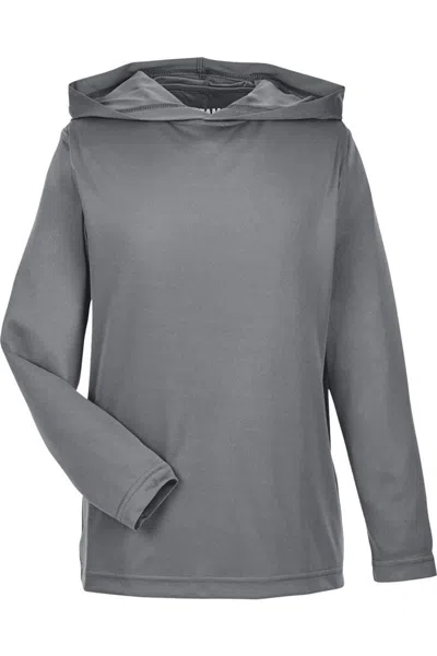 Team 365 Kids' Youth Zone Performance Hooded T-shirt In White