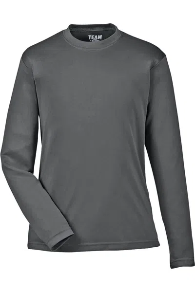Team 365 Kids' Youth Zone Performance Long Sleeve T-shirt In Gray