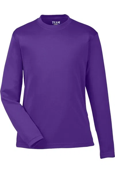 Team 365 Kids' Youth Zone Performance Long Sleeve T-shirt In Purple