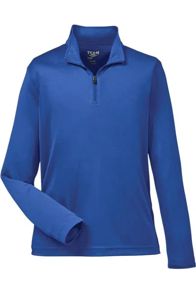 Team 365 Kids' Youth Zone Performance Quarter-zip Pullover In Blue