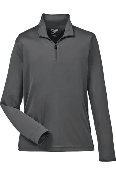 Team 365 Kids' Youth Zone Performance Quarter-zip Pullover In Gray