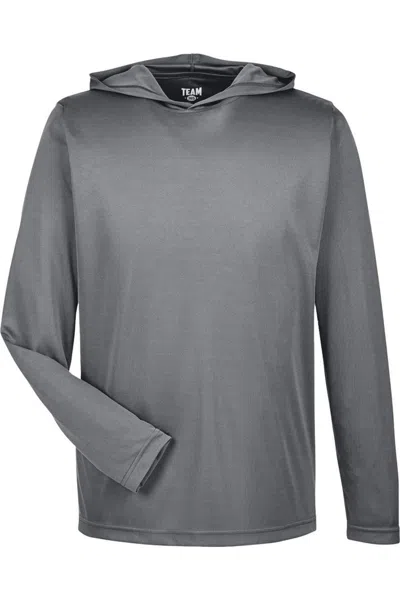 Team 365 Zone Performance Hooded T-shirt In Gray