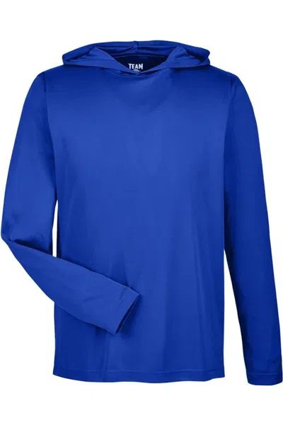 Team 365 Zone Performance Hooded T-shirt In Blue
