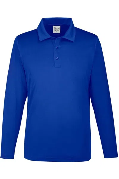 Team 365 Zone Performance Long Sleeve Polo In Blue
