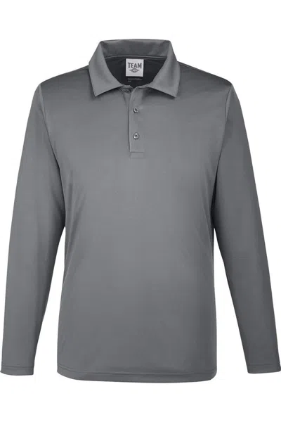 Team 365 Zone Performance Long Sleeve Polo In Gray
