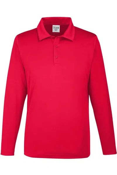Team 365 Zone Performance Long Sleeve Polo In Red