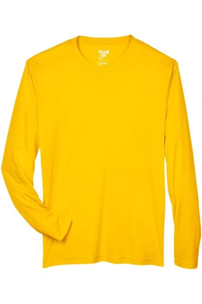Team 365 Zone Performance Long Sleeve T-shirt In Yellow
