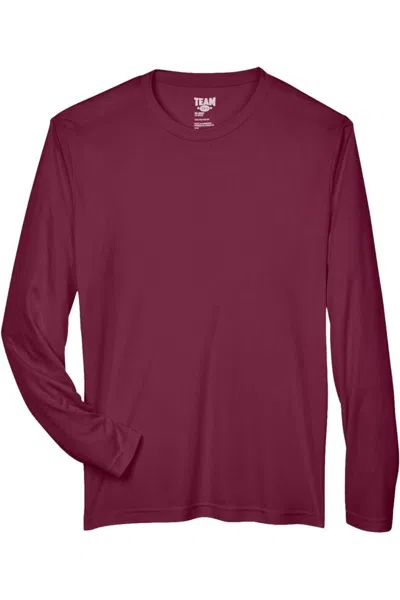 Team 365 Zone Performance Long Sleeve T-shirt In Burgundy
