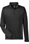 Team 365 Zone Sonic Heather Performance Quarter-zip Pullover In Black
