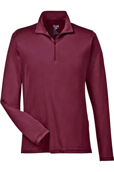 Team 365 Zone Performance Quarter-zip Pullover In Burgundy
