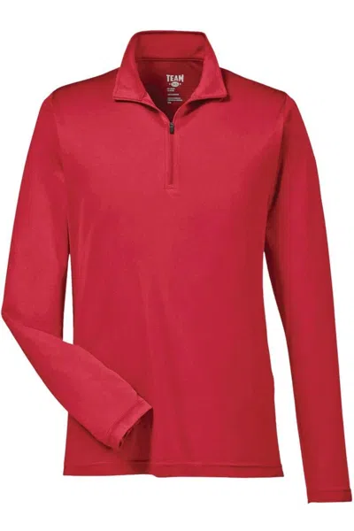 Team 365 Zone Performance Quarter-zip Pullover In Red
