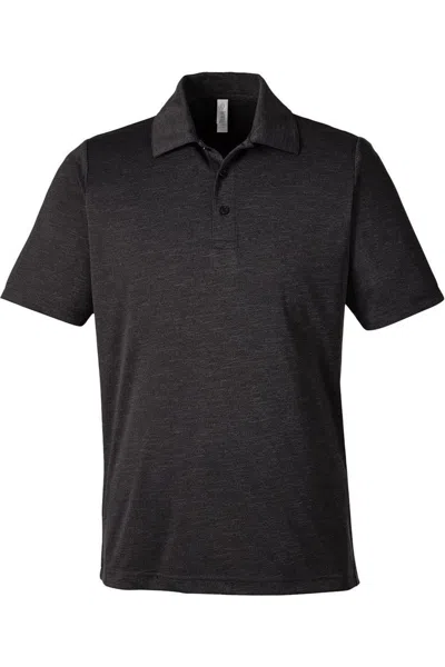 Team 365 Zone Sonic Heather Performance Polo In Black
