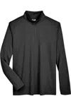 Team 365 Zone Sonic Heather Performance Quarter-zip Pullover In Black
