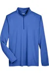 Team 365 Zone Sonic Heather Performance Quarter-zip Pullover In Blue