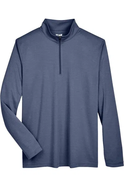 Team 365 Zone Sonic Heather Performance Quarter-zip Pullover In Blue